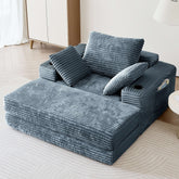 Modern oversize chaise lounge sofa bed measuring 53.5 inches, perfect for stylish living spaces